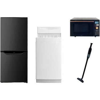 家電セット 寮 オフィス 事務所 新生活家電 4点セット (6kg洗濯機 106L冷蔵庫 オーブンレンジ 軽量クリーナー) YAMAZEN(山善)