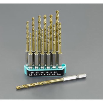 2.0-5.0mm/13本組 六角軸ドリル(HSS) エスコ