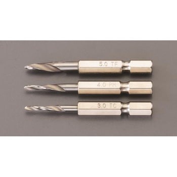 3.0-5.0mm/3本組 下穴錐(六角軸/HSS) エスコ