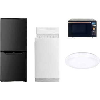 家電セット 寮 オフィス 事務所 新生活家電 4点セット (6kg洗濯機 106L冷蔵庫 オーブンレンジ シーリングライト) YAMAZEN(山善)