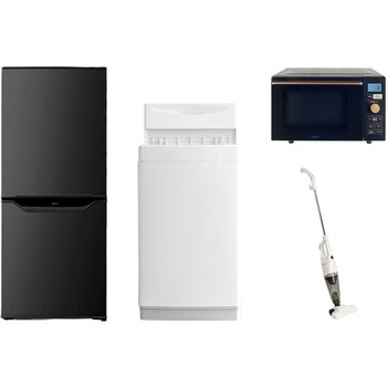 家電セット 寮 オフィス 事務所 新生活家電 4点セット (6kg洗濯機 106L冷蔵庫 オーブンレンジ スティッククリーナー) - YAMAZEN(山善)