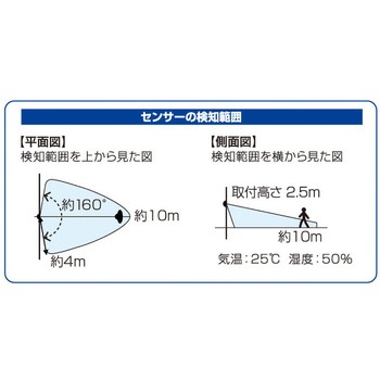 2灯 LEDセンサーライト(単1x3本) エスコ