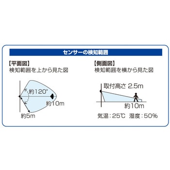 [単2x3本] LEDセンサーライト(電池式) エスコ