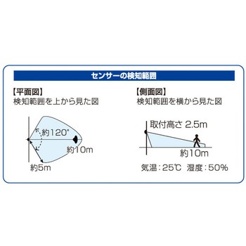 [単2x3本] LEDセンサーライト(電池式) エスコ