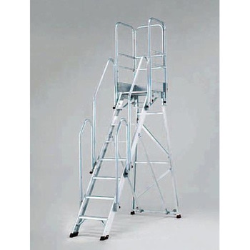 2.00m/8段 作業台(手摺り付/折畳式) エスコ
