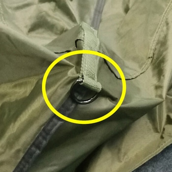 2.0x2.0m 四脚テント(OD色/張ロープ冠付) エスコ