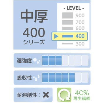 280x239mm 工業用ワイパー(中厚/55枚・30巻) エスコ