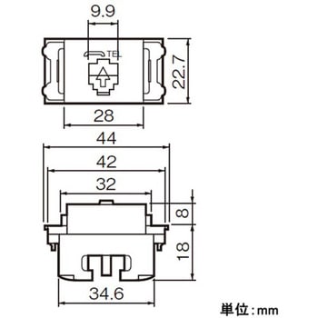 電話線モジュラジャック (6極2心) エスコ