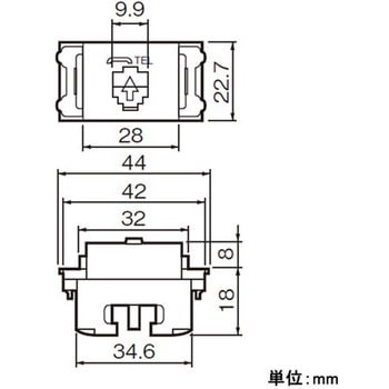 電話線モジュラジャック (6極4心) エスコ