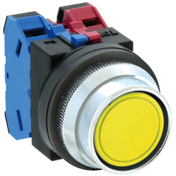1a-1b/30mm 押しボタンスイッチ(突型フルガード/黄) エスコ