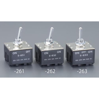 125V/30A(12mm) 3極単投トグルスイッチ(大電流用 エスコ