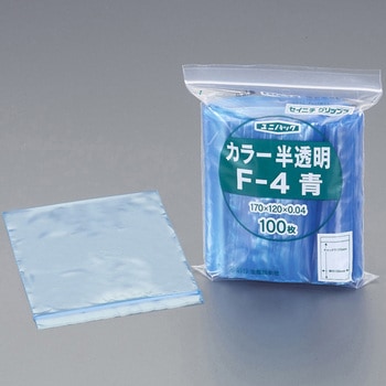 60x85mm   ポリ袋(チャック付/青/300枚) エスコ