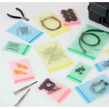 170x240mm ポリ袋(チャック付/青/100枚) エスコ