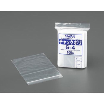 240x340mm ポリ袋(チャック付/100枚) - エスコ