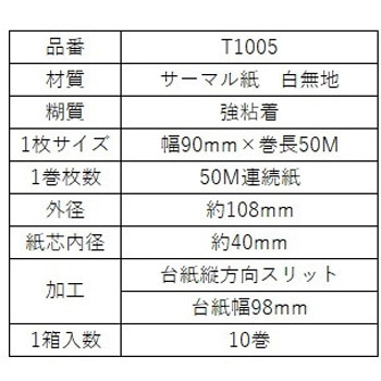 大阪シーリング印刷 感熱ロールラベル 幅90mm×巻長50M - 大阪シーリング印刷