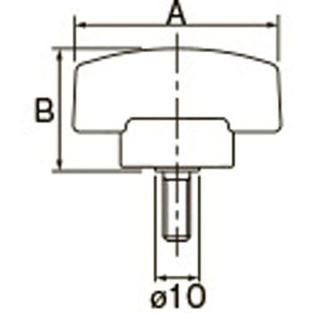 M6x25mm/3N・m 雄ねじトルクノブ エスコ