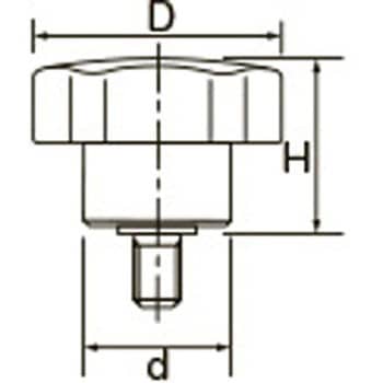 M6x30mm 雄ねじノブ エスコ