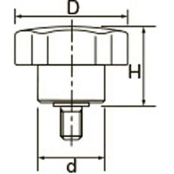 M8x30mm 雄ねじノブ エスコ