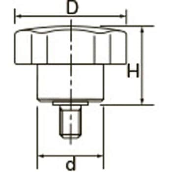 M8x20mm 雄ねじノブ - エスコ