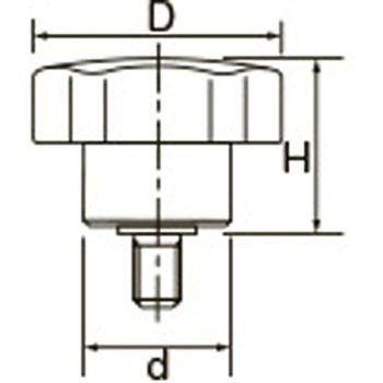 M8x25mm 雄ねじノブ エスコ