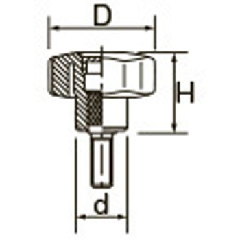 M6x16mm 雄ねじノブ エスコ