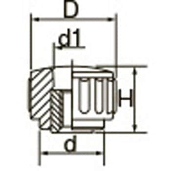 M6 雌ねじノブ(貫通) - エスコ