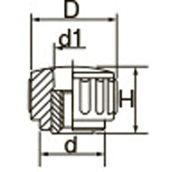 M8 雌ねじノブ(貫通) エスコ
