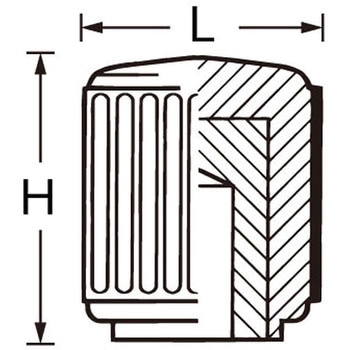 M4x10mm/15x15mm  雄ねじグリップノブ エスコ