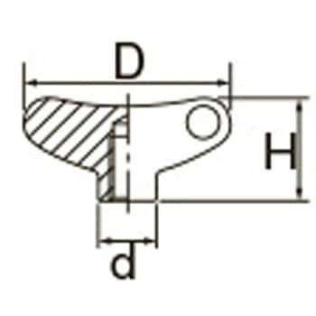 M8 雌ねじウイングノブ(ステンレス製) - エスコ