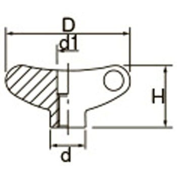 M5 雌ねじウイングノブ(ステンレス製/貫通) エスコ