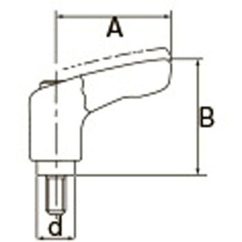 M5x20mm 雄ねじミニクランプレバー(オレンジ) - エスコ
