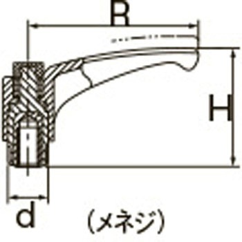 M4 雌ねじクランプレバー(操作レバー付) エスコ