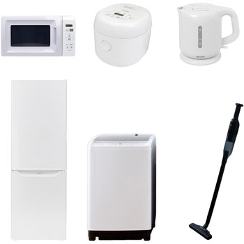 家電セット 寮 オフィス 事務所 新生活家電 6点セット (8kg洗濯機 173L冷蔵庫 電子レンジ 炊飯器 電気ケトル 軽量クリーナー) YAMAZEN(山善)