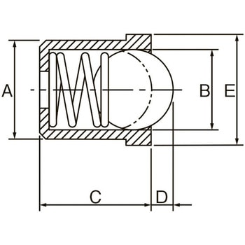 13.5x10mm ボールプランジャー(ステンレスケース) エスコ