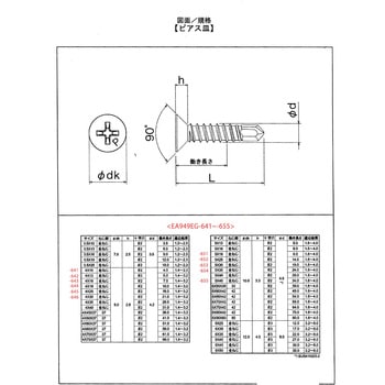4x13mm ピアスビス(皿頭/ステンレス/50本) エスコ