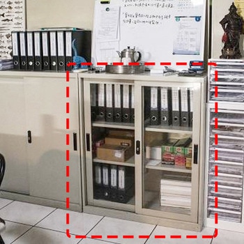 880x400x880mm 書庫(窓付引戸型) エスコ