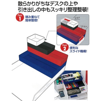 152x239x35mm デスク引き出し用トレー(白) エスコ