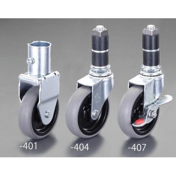 100mm [樹脂パイプ用]差込キャスター(自在) エスコ