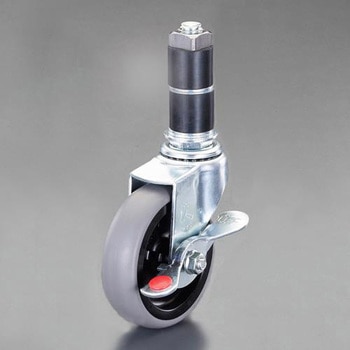 50mm [樹脂パイプ用]差込キャスター(自在ブレーキ付 エスコ