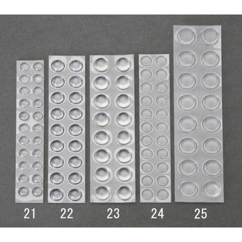 8x  2mm 粘着付クッションゴム(台形/22粒) エスコ