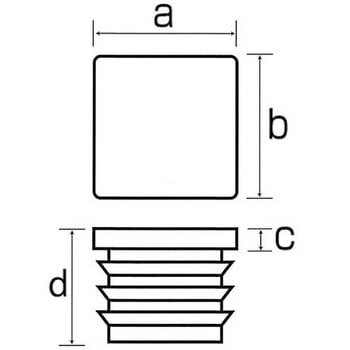 60x 60mm 角型保護キャップ(クロ/2個) エスコ