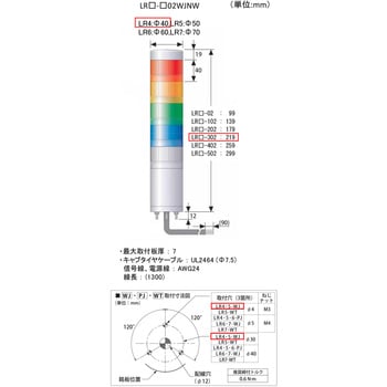 EA983FW-36A AC/DC24V LED小型積層信号灯(3色) 1個 エスコ 【通販