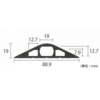 エスコ ESCO 89x19mmx 3m コードプロテクター（3溝） EA983PJ-3 [I260227]-