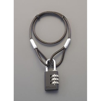 Φ4.3x 540mm ワイヤーロック(ダイヤル錠) エスコ