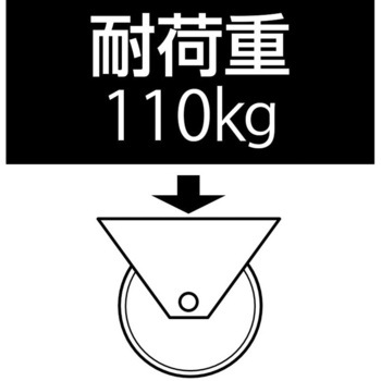 100mm キャスター(自在金具・穴付/ブレーキ付) エスコ
