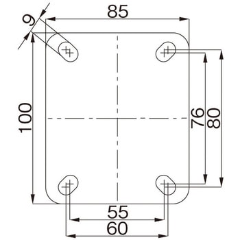 125mm キャスター(固定金具/耐熱) エスコ