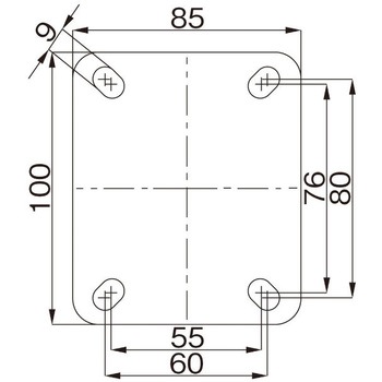 125mm キャスター(自在金具・ブレーキ付/耐熱) エスコ