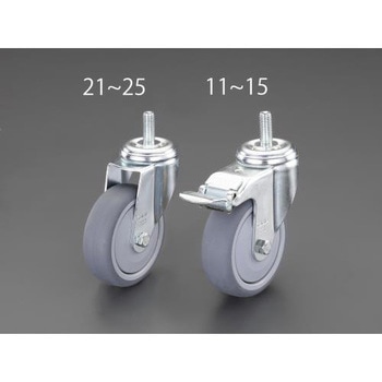 125mm/M12 キャスター(自在金具・ねじ式) エスコ