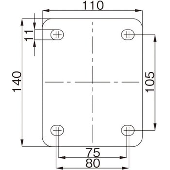 150mm キャスター(固定金具) エスコ