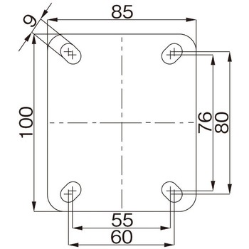 80mm キャスター(自在金具付) エスコ
